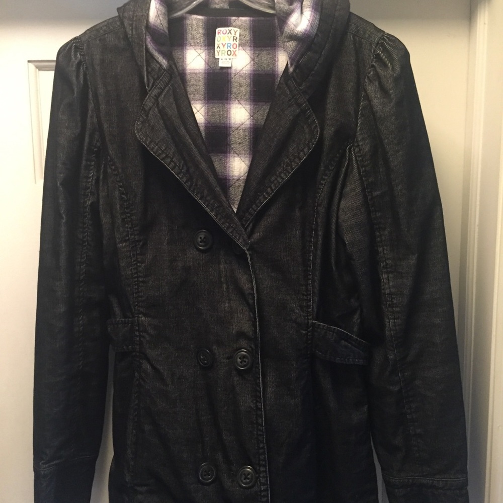 Roxy Corduroy Flannel Lined Hooded Jacket
